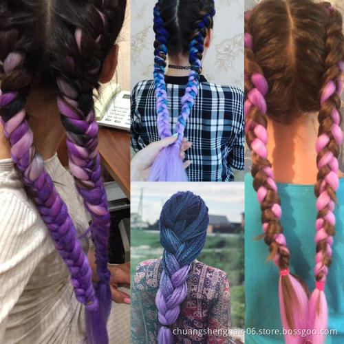 Wholesale high quality crochet hair synthetic soft braiding hair omber black bleue original braid jumbo crochet braids